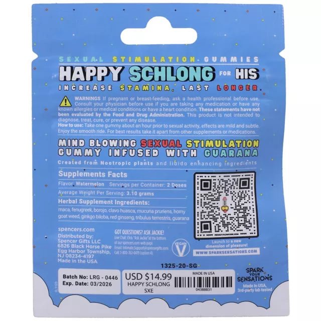 Happy Schlong Sexual Stimulation Gummies – 2 Pack
