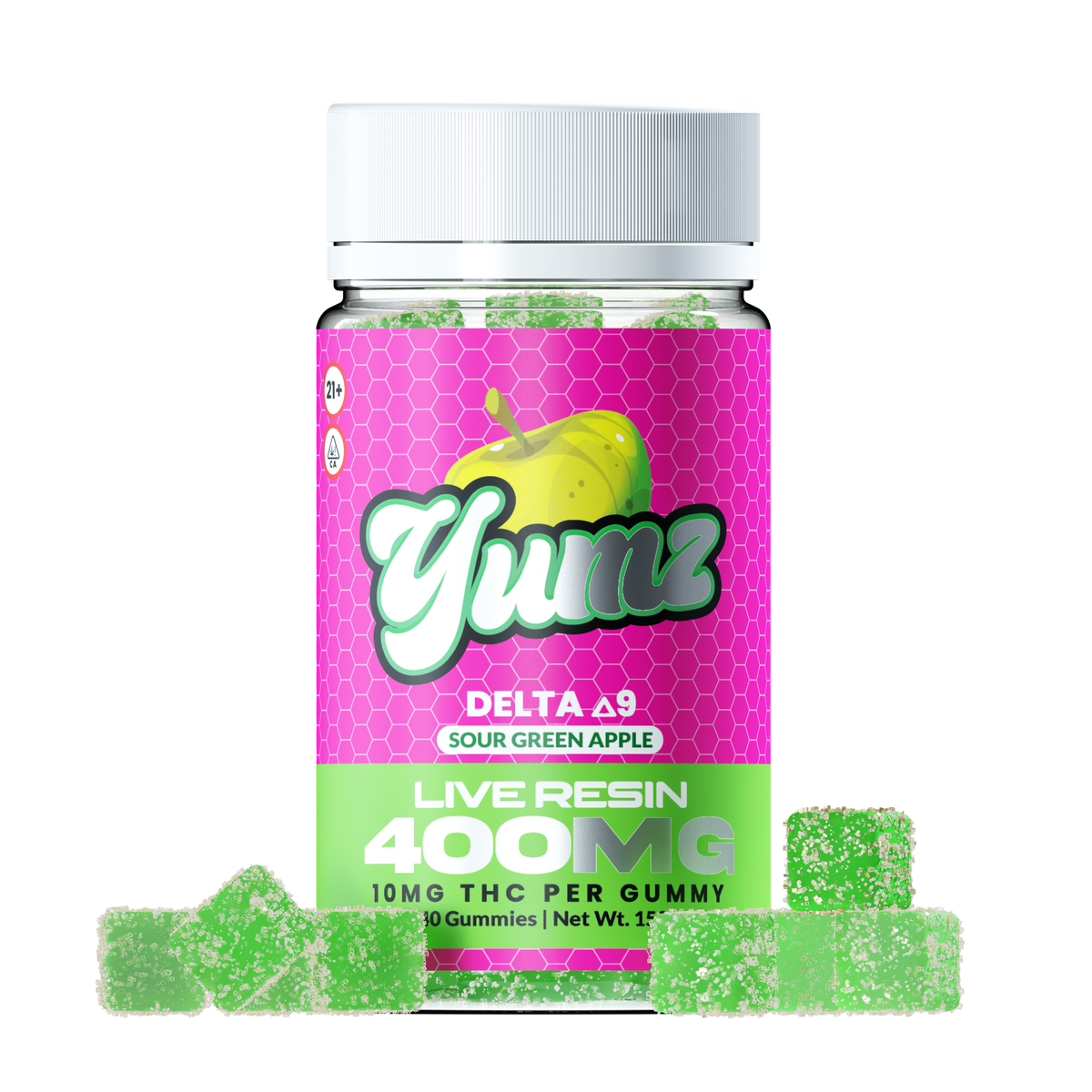 THC Gummies ( Farm Bill Compliant Delta9 THC ) YUMZ LAB Sour Green