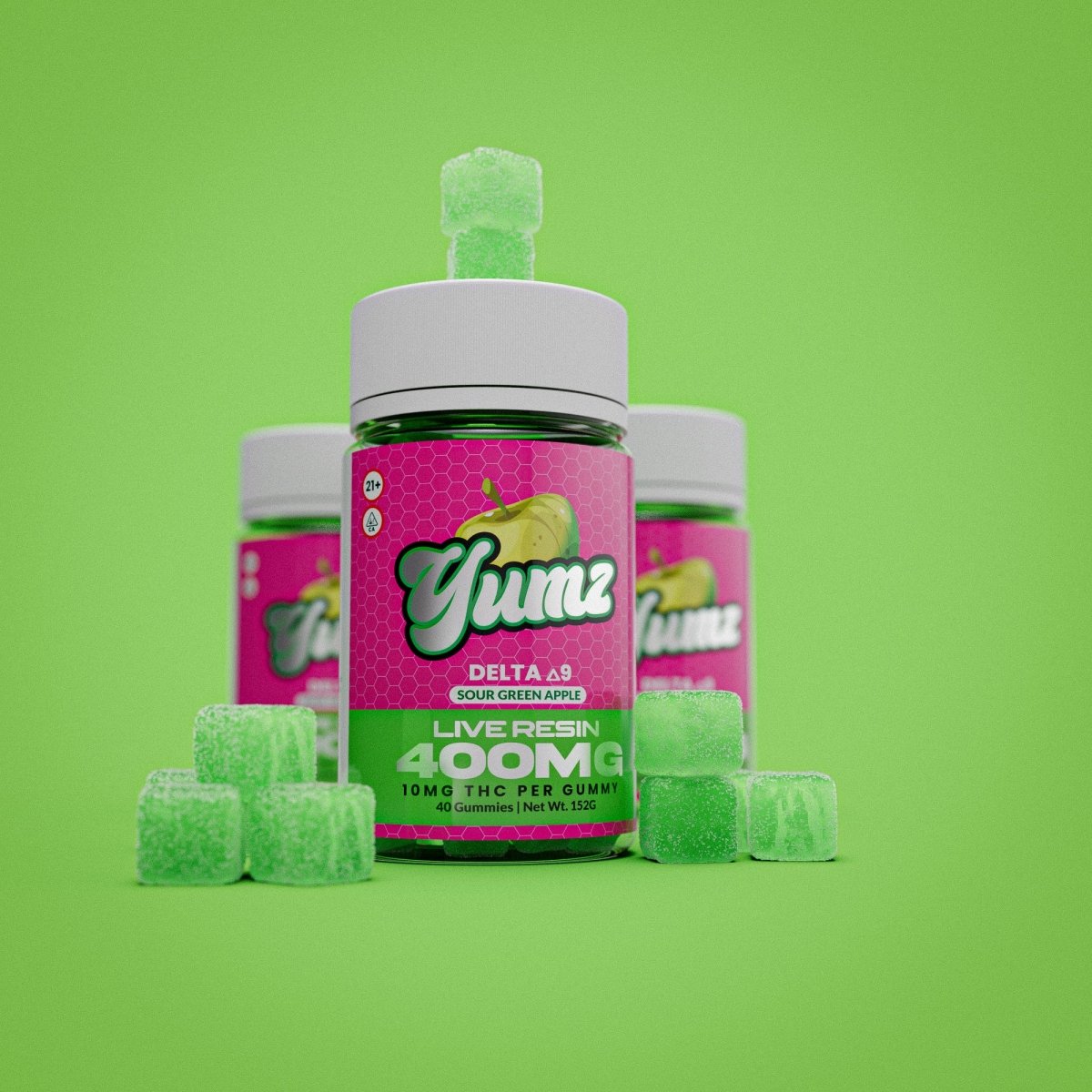 THC Gummies - Delta 9 THC - YUMZ LAB - Sour Green Apple - YUMZ LAB