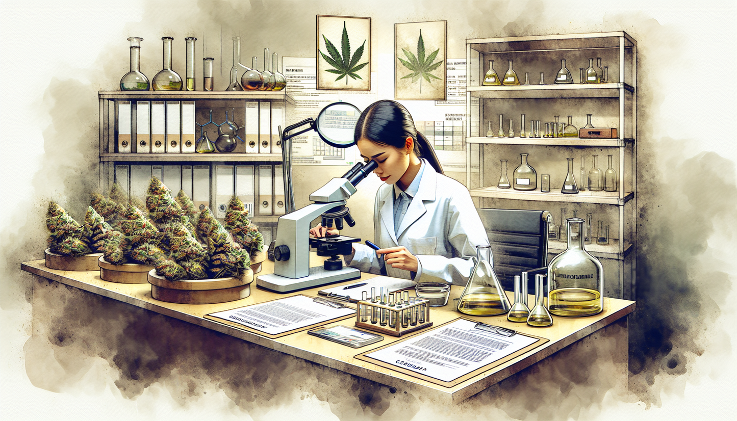 Laboratory scientist testing hemp samples for potency and compliance verification