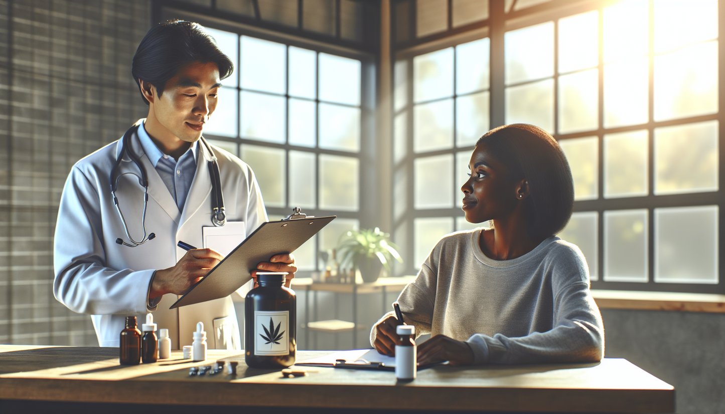 Patient consulting with doctor about CBD safety while taking statins