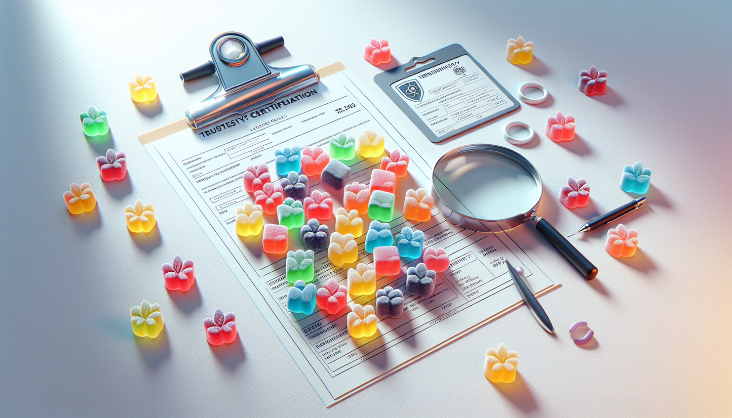 Quality Delta 9 THC gummies displayed with lab testing documentation and verification certificates.