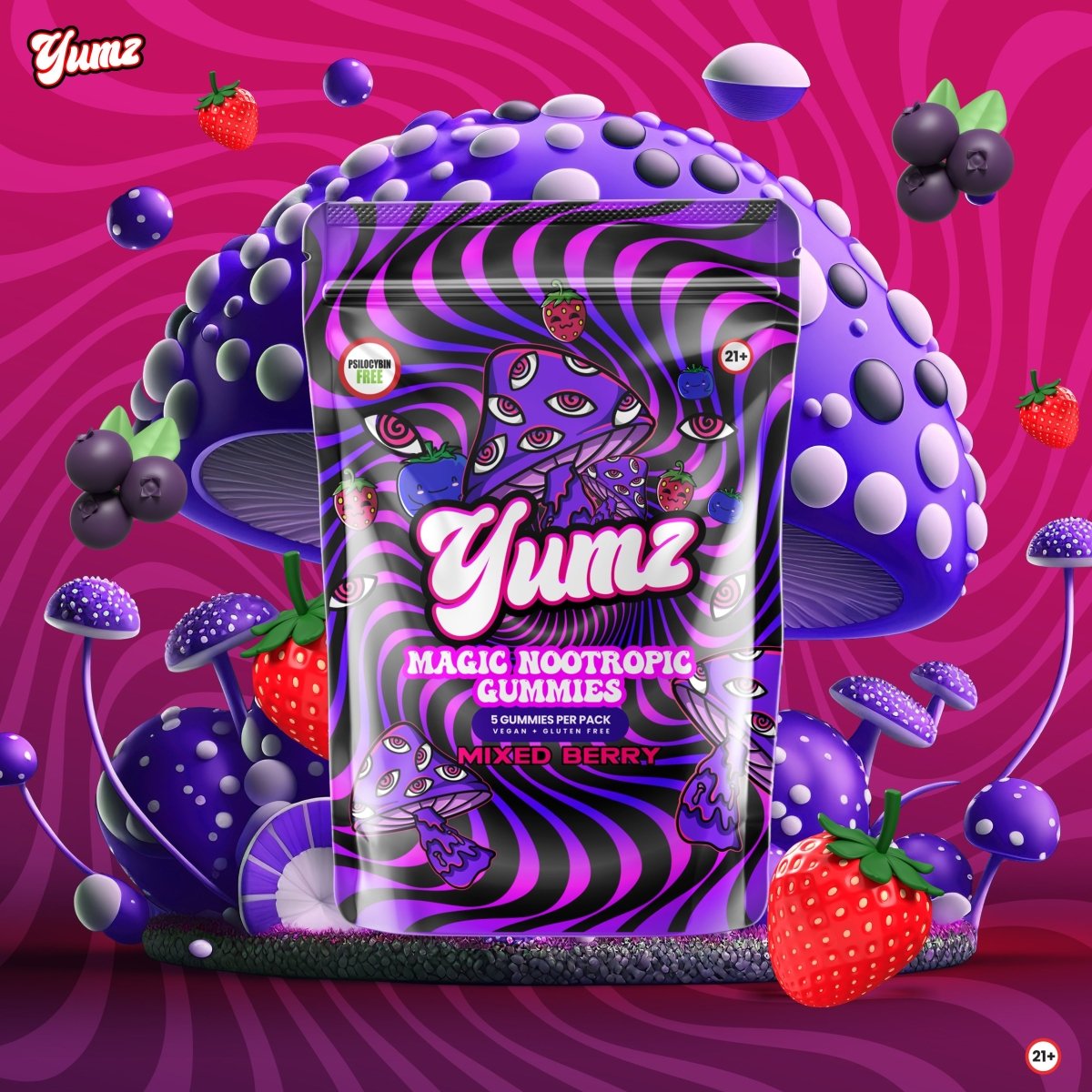 YUMZ - Mixed Berry ( Magic Nootropic Gummies ) - YUMZ LAB