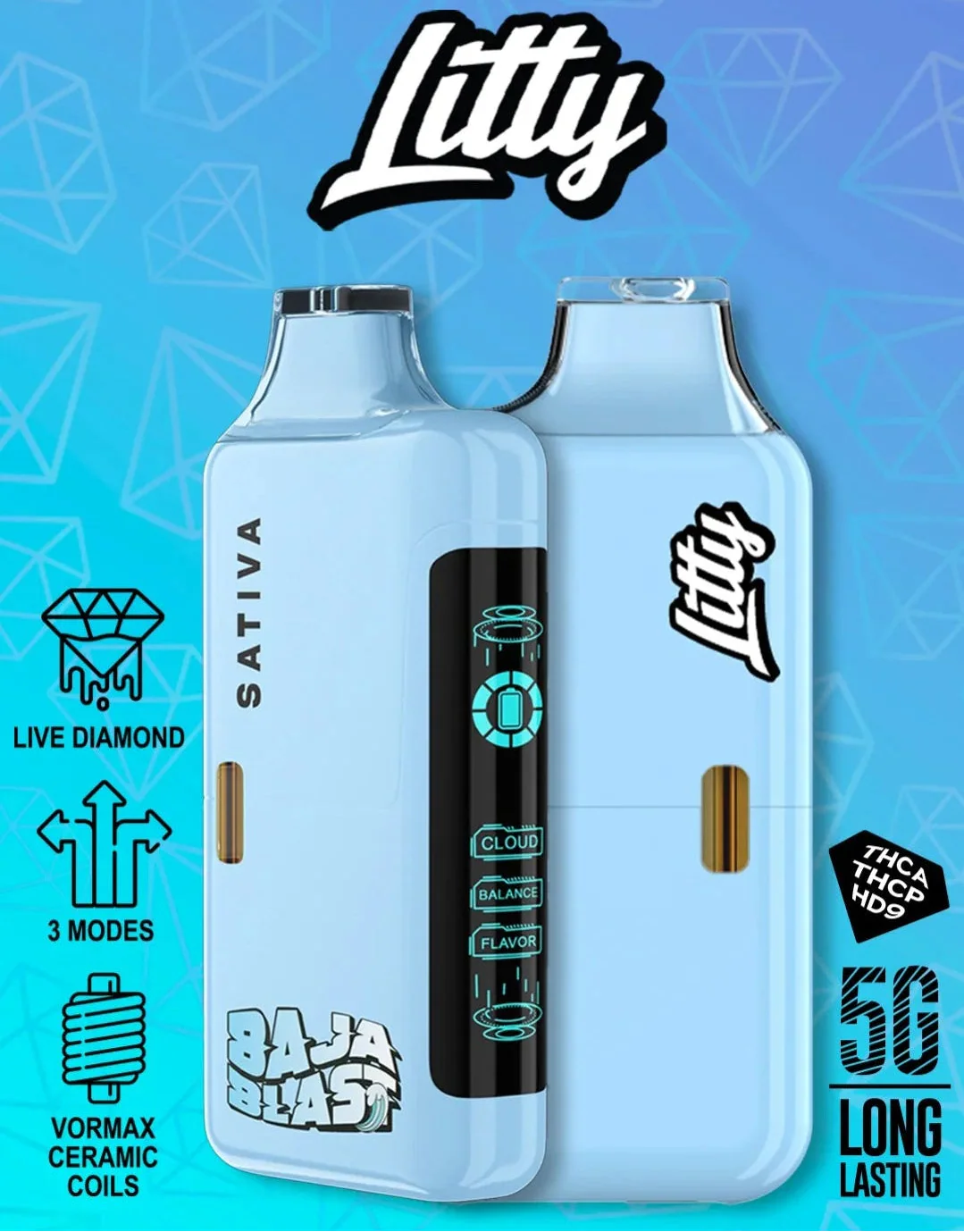 LITTY - THCA Diamonds - 5G Disposable Vape Pen YUMZ LAB LITTY - THCA Diamonds - 5G Disposable Vape Pen YUMZ LAB