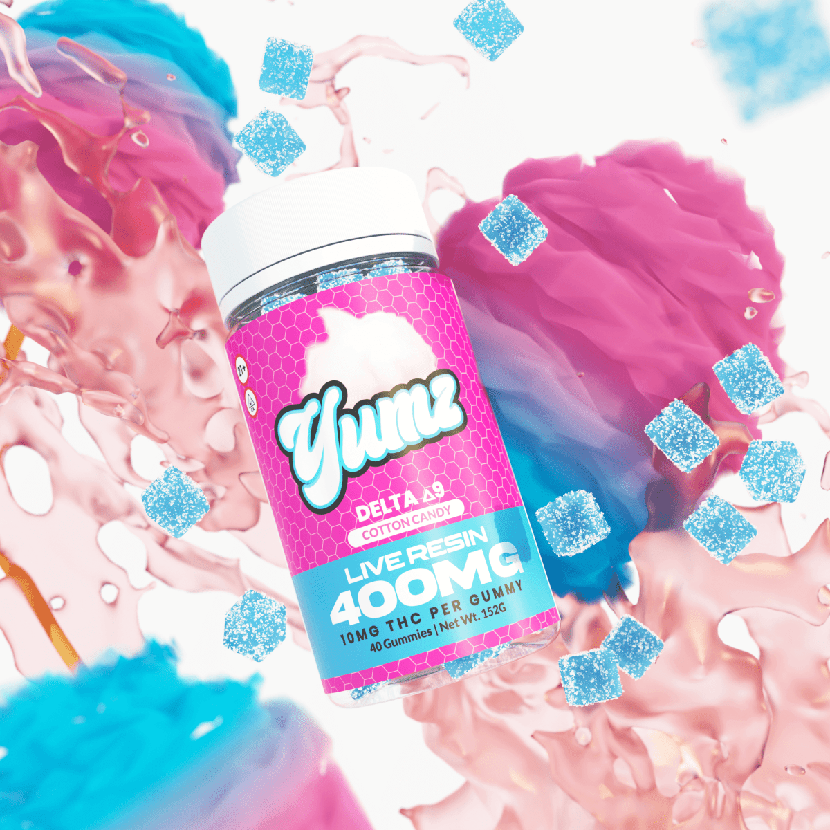 Microdose THC Gummies - Delta 9 THC - YUMZ LAB - Cotton Candy - THC Gummies