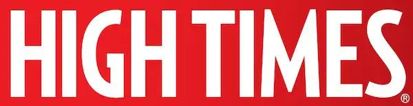Red and white ’high times’ logo with bold, sans-serif lettering.